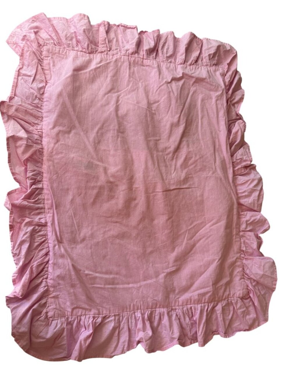 Pottery Barn Kids Pink Ruffled Pillow Sham 20x26 100% Organic Cotton